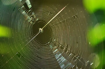 spider web with dew