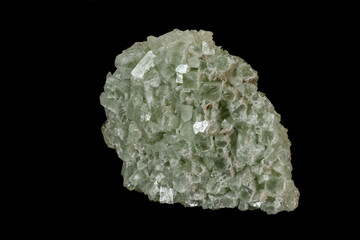 Macro stone Apophyllite mineral on black background