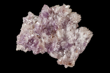 Macro of amethyst mineral stone on black background