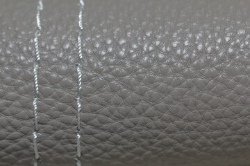 decorative seam on genuine leather