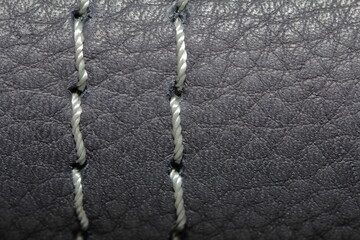 decorative seam on genuine leather