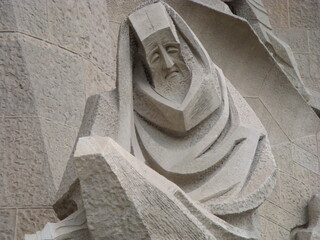 Detalles de la fachada de la Sagrada Familia, Barcelona. España