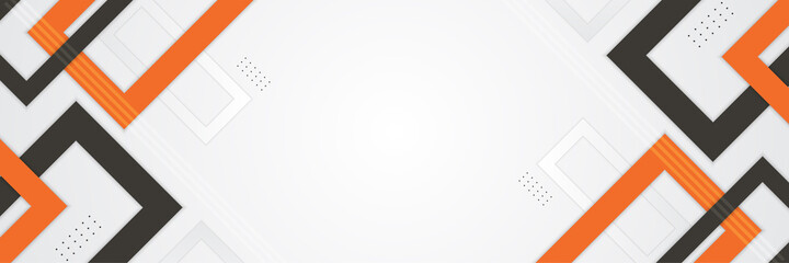 Bright black banner with a trend orange stripes