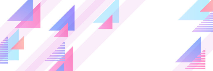 Colorful bauhaus geometric Memphis abstract wide banner background. Vector abstract graphic design banner pattern background template.