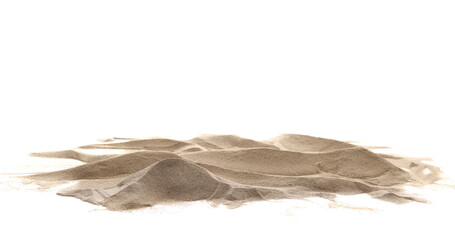 Desert sand dune isolated on white background, clipping path