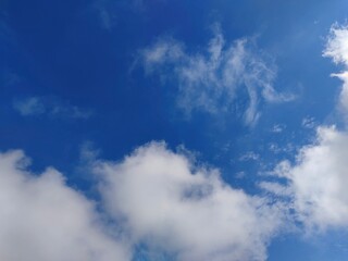 clear blue sky with white clouds