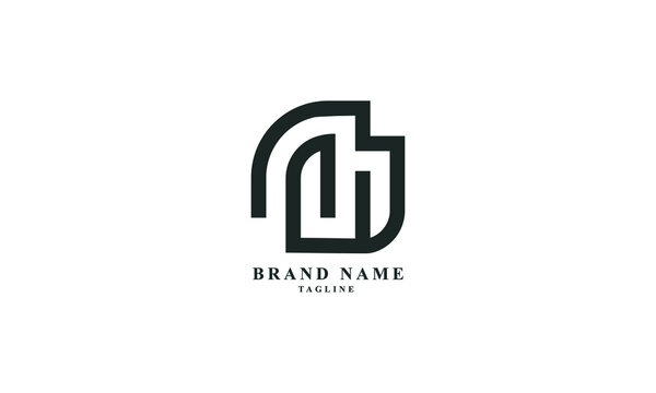 NUH, NH, EH, Abstract initial monogram letter alphabet logo design