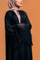 Unrecognizable young muslim woman