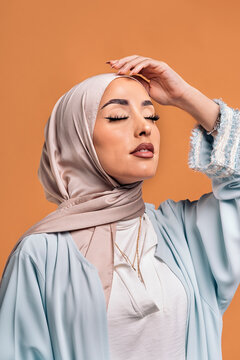 Young muslim woman in studio