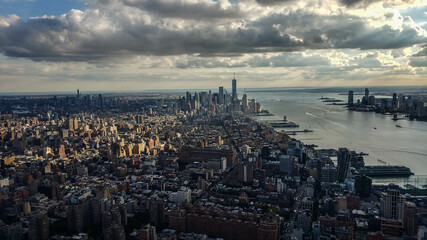 Obraz premium Amazing panoramic view of the city New York, where you can see the Hudson River, the east river, central park and skyscrapers