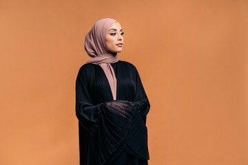 Young muslim woman in studio