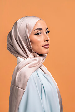 Young muslim woman looking at camera.