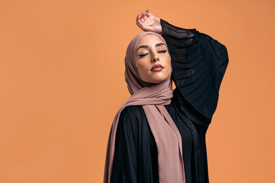 Young muslim woman in studio