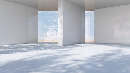 Empty room with Wall Background. 3D illustration, 3D rendering	