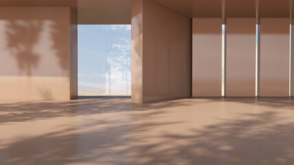 Empty room with Wall Background. 3D illustration, 3D rendering	