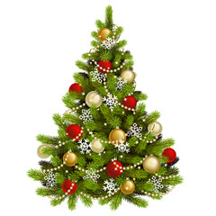 Fototapeta na wymiar Vector Christmas Tree Concept with Garland