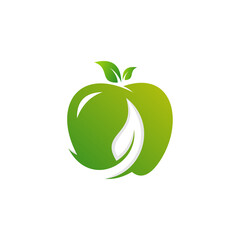Apple Leaf logo design vector template. Farm logo concept