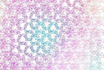 Light pink, blue vector pattern with spheres.