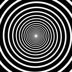 Obraz premium Black and white hypnotic optical Illusion spiral background