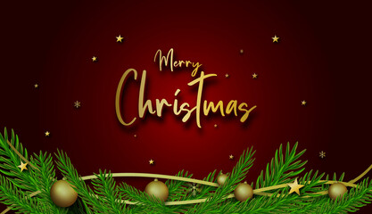 Realistic merry christmas background with realistic wallpaper design