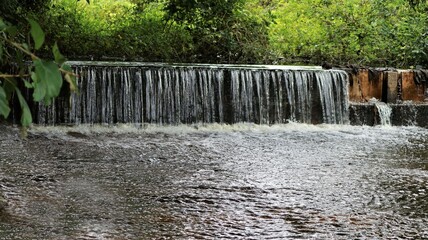 Excess water exits The view along the waterway is beautiful to look at