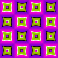 Green and purple wrapping paper. Optical illusion of movement. Mesh gradient seamless pattern.
