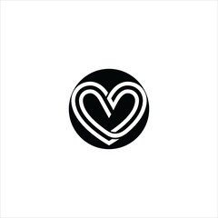 heart logo vector template line