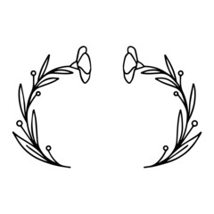 Floral Frame Line Art