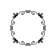 Floral Frame Line Art