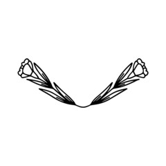 Floral Frame Line Art