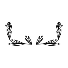 Obraz premium Floral Frame Line Art
