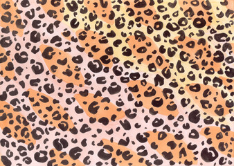 Fondo, banner de textura de leopardo pintada a mano con rotuladores, recurso gráfico con espacio para texto