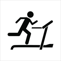 Treadmill icon. vector illustration. Exercise machine. Contour symbol on white background
