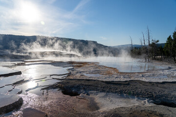 Mammoth Hot Springs in Yellowstone National Park, Wyoming/Montana