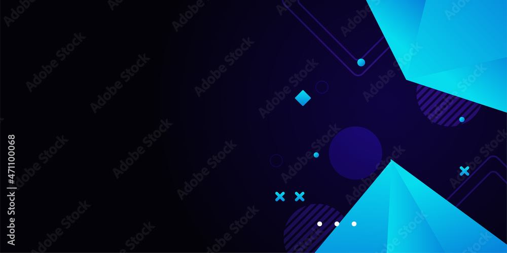 Poster modern blue and black technology digital abstract background. vector abstract graphic design banner 
