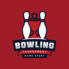 Bowling Tournament logo template 