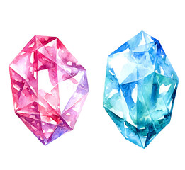 Watercolor crystals