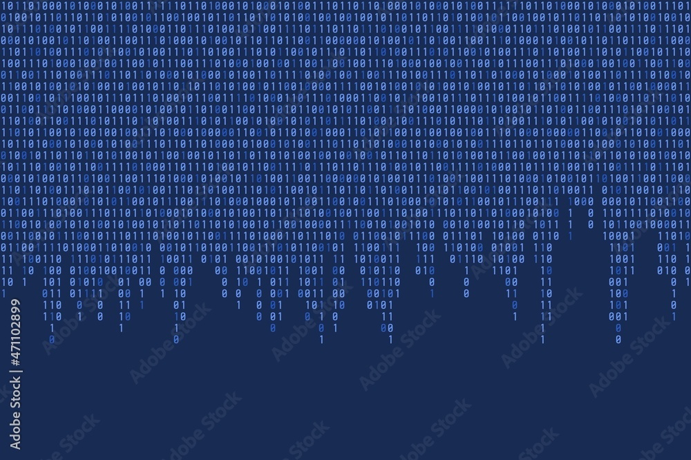 Poster binary code blue matrix background