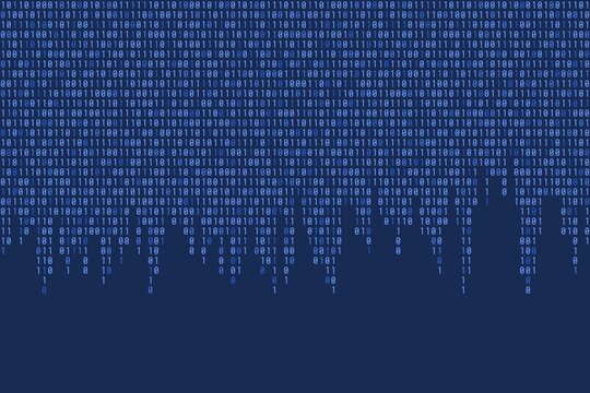 Binary code blue matrix background