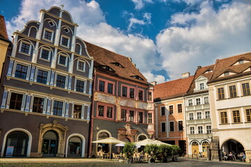 Obraz premium görlitz, deutschland - untermarkt mit alten häusern