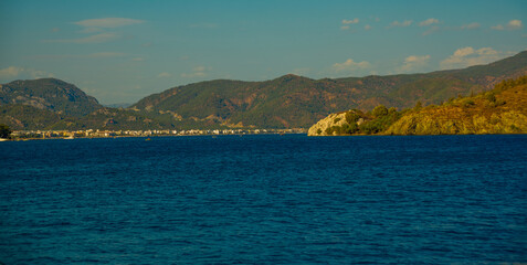 MARMARIS, TURKEY: View from Icmeler to the beach in Marmaris.