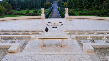 View of the Polish Cemetery in Cassino, Latium, Italy