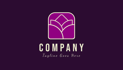 Rose logo vector element. Aesthetic line art rose logo design for beauty care, spa, skin care,  yoga ,women fashion and beauty clinic treatment. Initial modern logo brand identity for feminine company