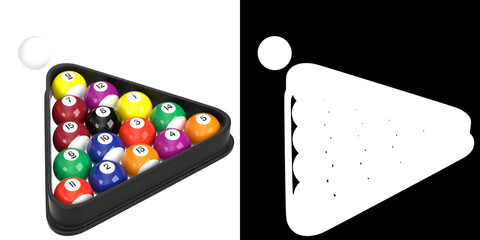 3D rendering illustration of some billiard balls