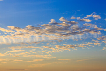clouds and orange sky,Sunset sky background 