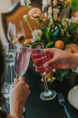 special toasting cocktails at wedding reception 