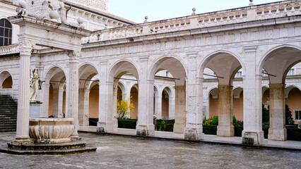 View of Montecassino Abbey, Cassino, Latium, Italy