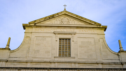 View of Montecassino Abbey, Cassino, Latium, Italy - obrazy, fototapety, plakaty