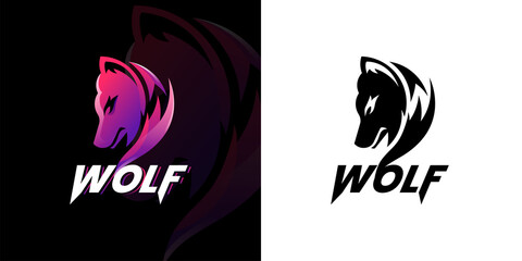 Wolf logo.  Design element for logo, poster, card, banner, emblem, t shirt. Vector illustration. EPS 8