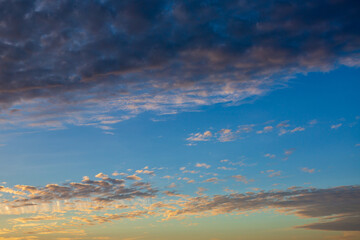 Fototapeta na wymiar clouds and orange sky,Sunset sky background 